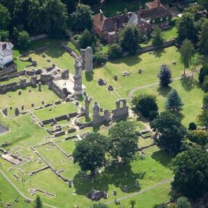 Bury St Edmunds Abbey from the air. c. English Heritage